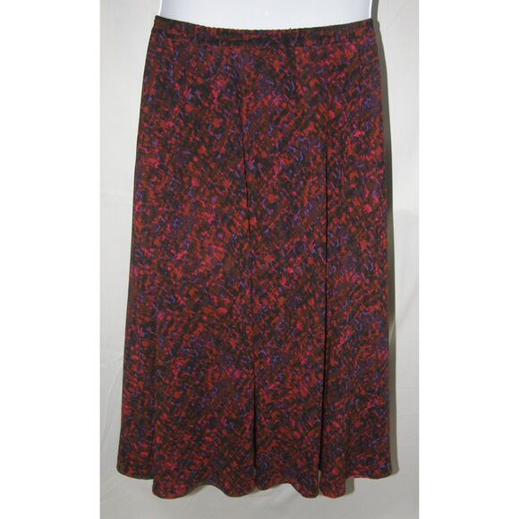 COLDWATER CREEK Reversible Sz Large (14) Elastic Waist Flowy Midi Skirt NEW NWT - Picture 4 of 7